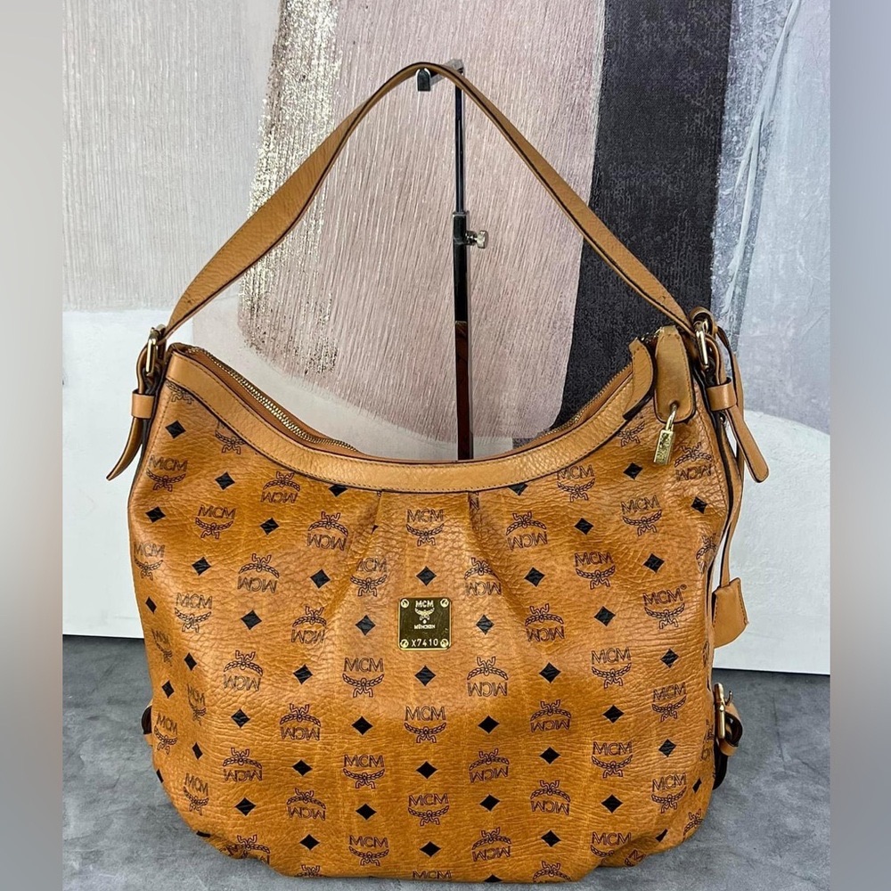 Mcm Hobo Bag Cognac Large